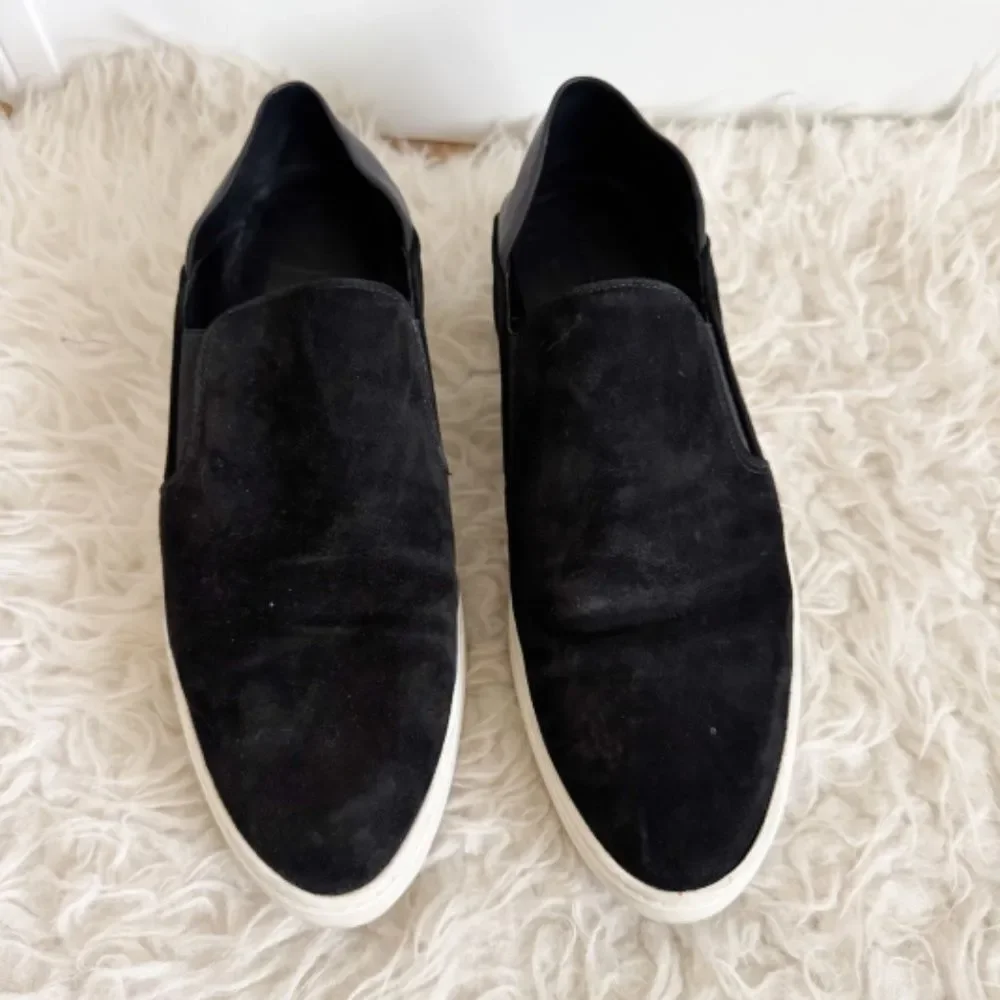 Vince Garvey Black Suede Slip On Sneakers | Size 9.5